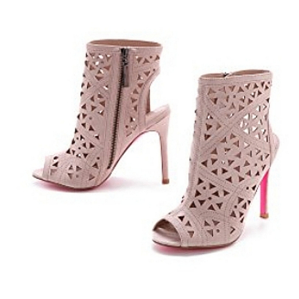 Carvela Kurt Geiger Gabby heels Perforated beige nude Booties heels 8